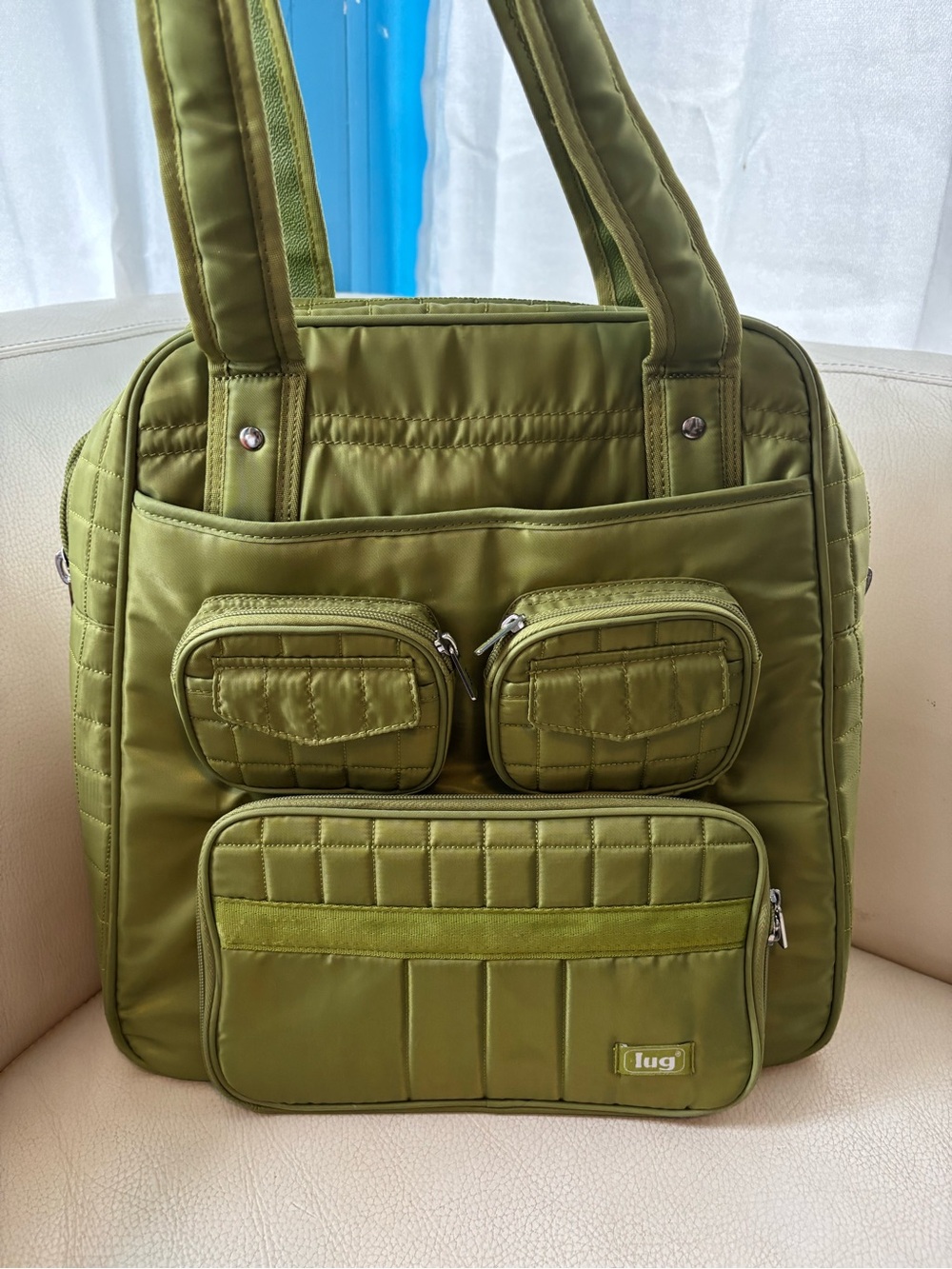 lug Olive Quilted Utility Tote in Green
